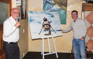 Michael Lutzeyer, Auctioneer For The Night & Geoff Mciver Top Bidder For The African Penguin Photo By Peter Chadwick